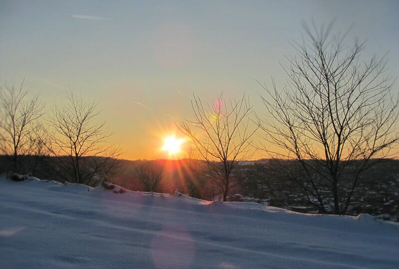 Sunrise over Snowy Hill — White