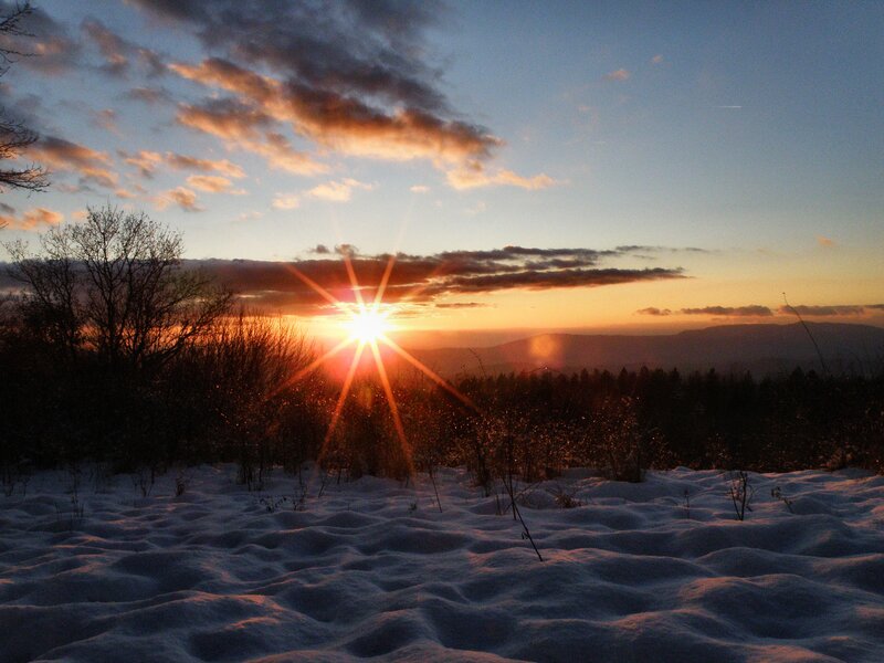 Sunrise over Snowy Landscape — Orange