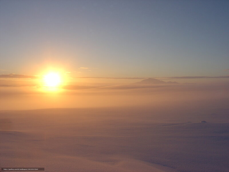Sunrise over snowy landscape