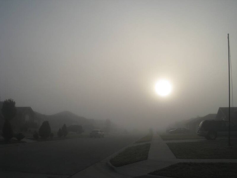 Sunrise over Suburban Street