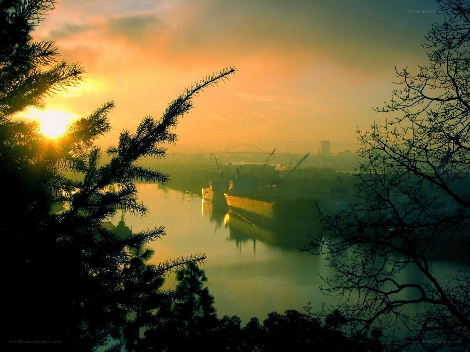Sunrise over the harbor