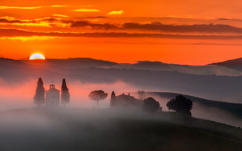 Sunrise over Tuscan Hills
