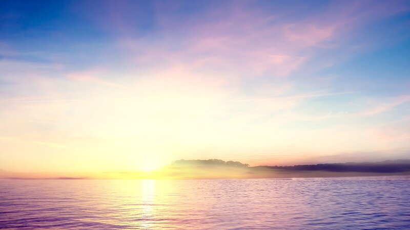 Sunrise over Water — Blue, Serene