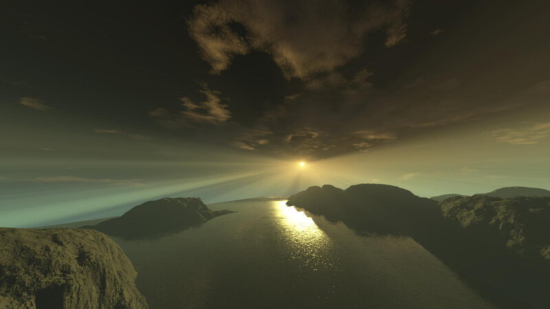 Sunrise over Water — Brown