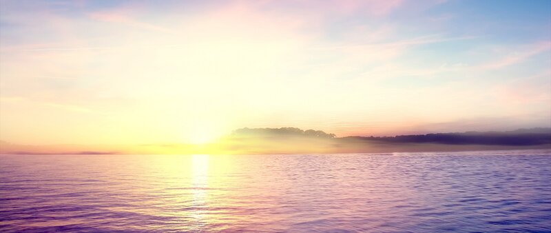 Sunrise over Water — Yellow, Serene, Photograph