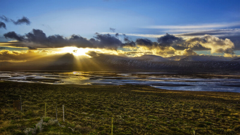 Sunrise over Wetlands — Blue