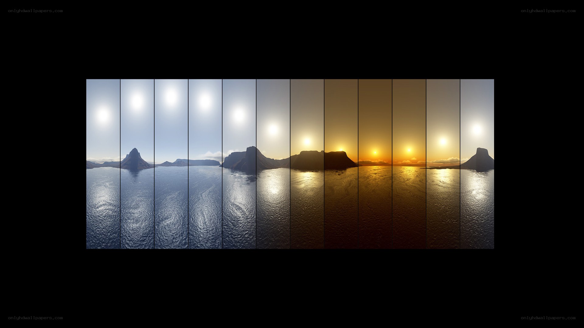 Sunrise sequence over water