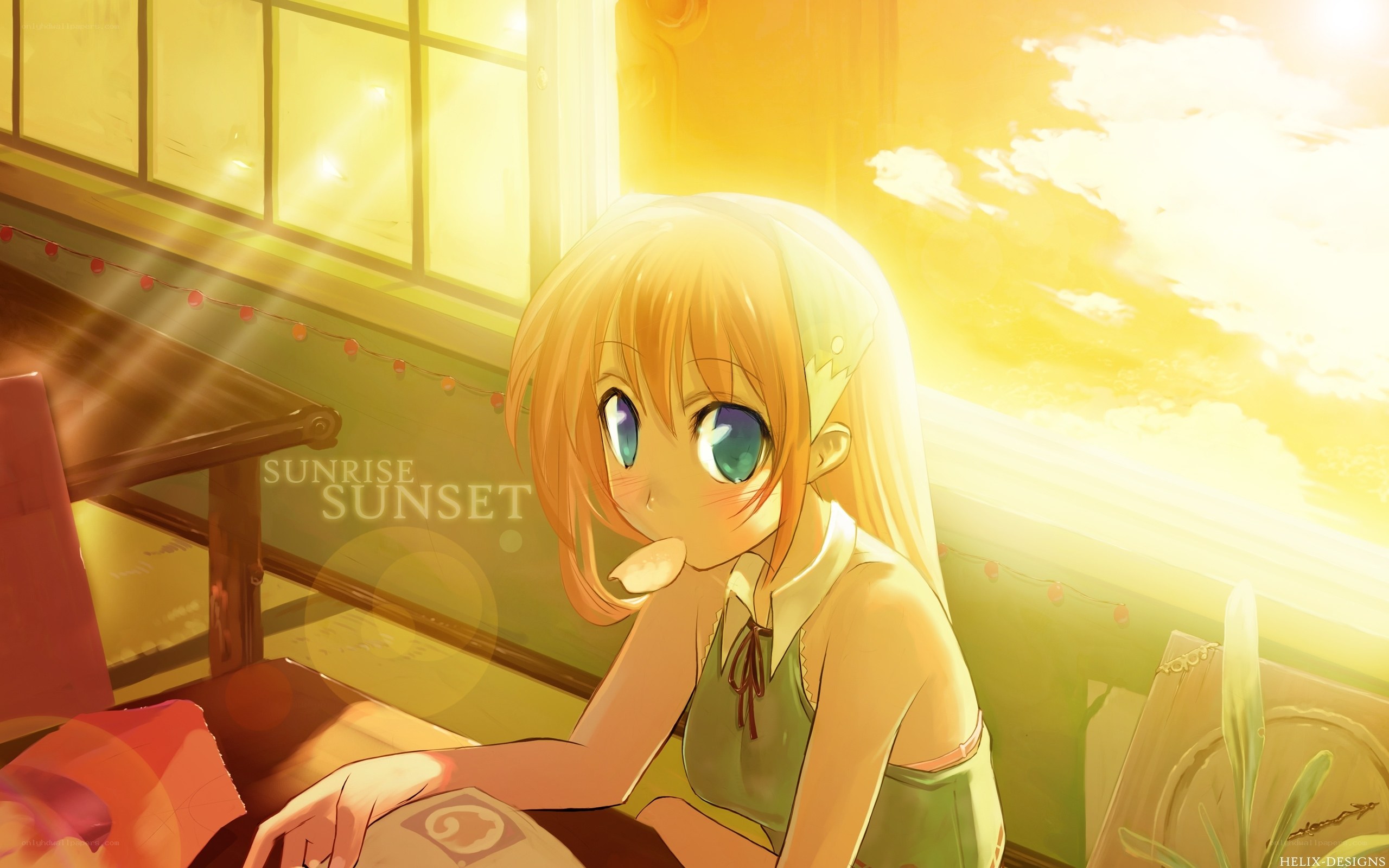 Sunrise sunset anime girl