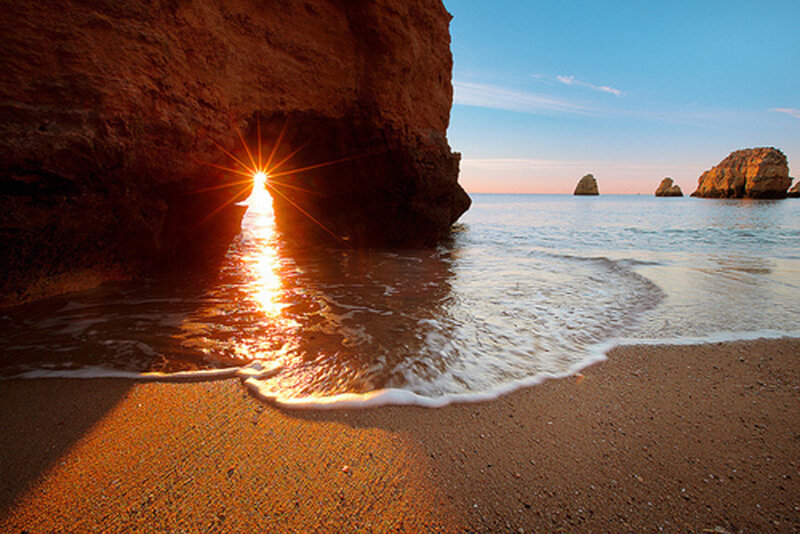 Sunrise Through Cave Opening — Orange