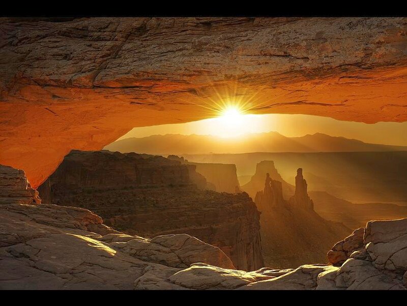 Sunrise Through Rock Arch