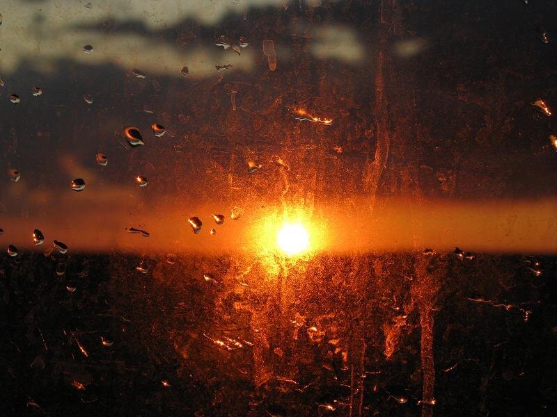 Sunrise Through Wet Glass