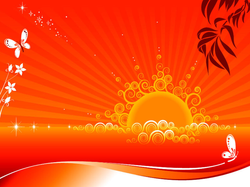 Sunrise with Butterflies — Red