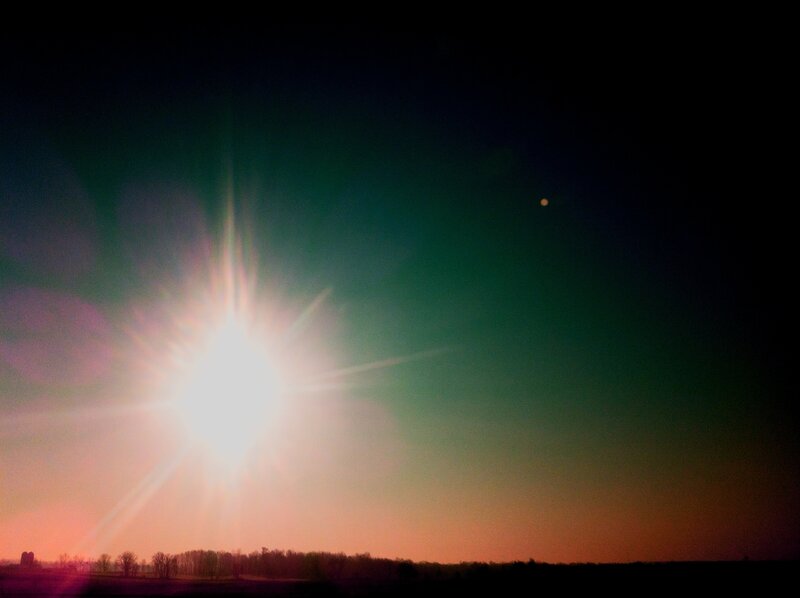 Sunrise with lens flare