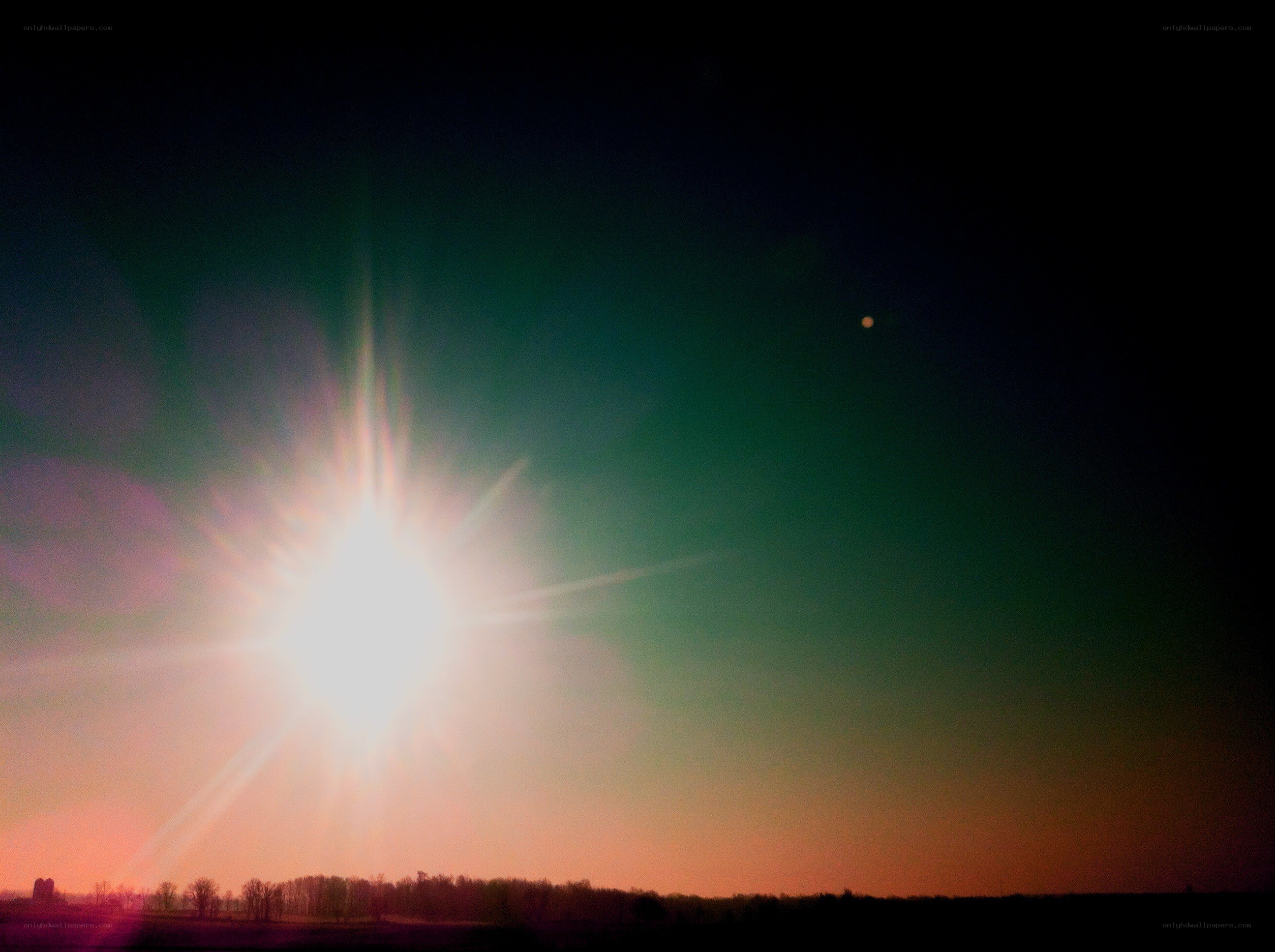 Sunrise with lens flare