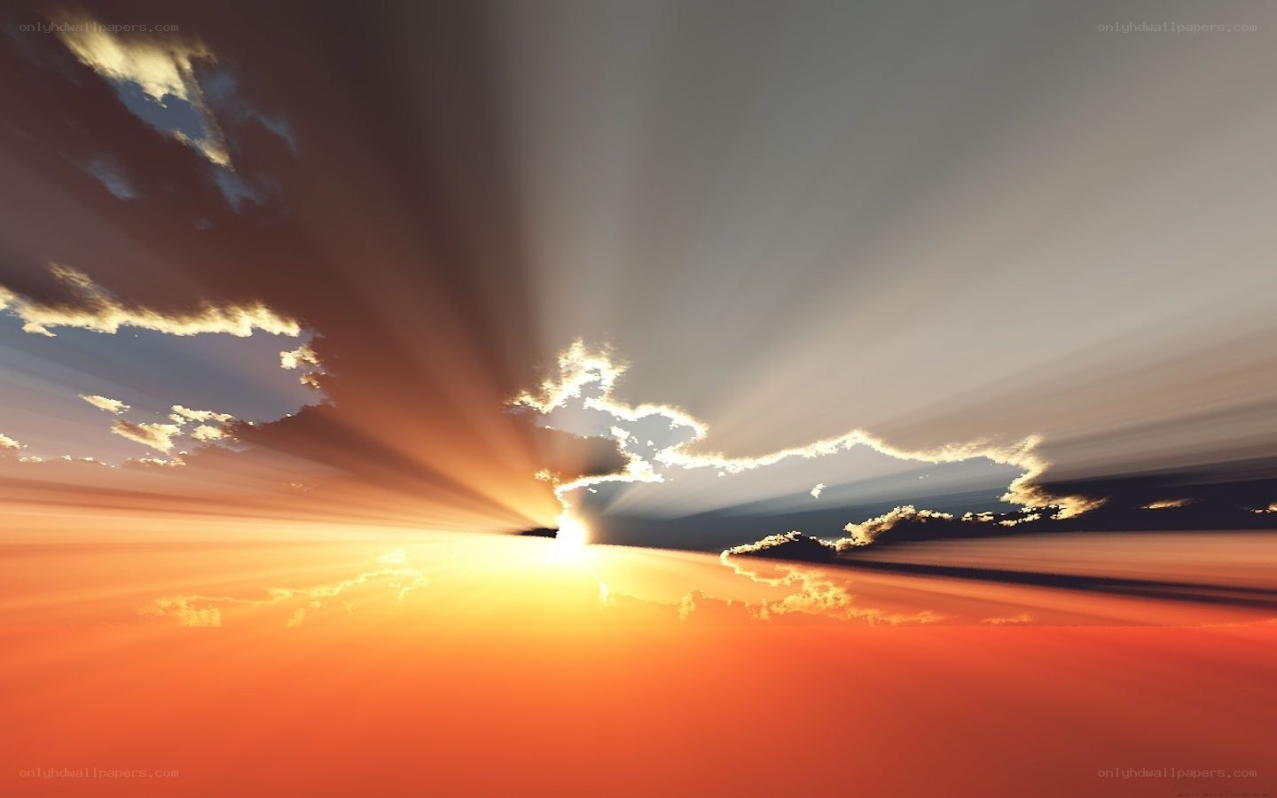 Sunrise with radiant beams