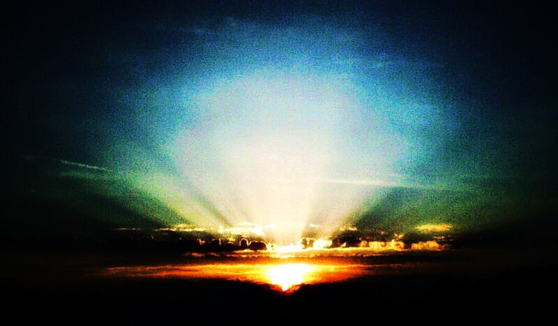 Sunrise with radiant light