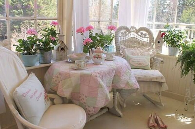 Sunroom with Tea Table