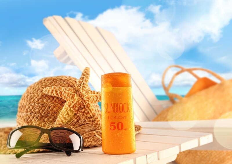 Sunscreen on beach chair