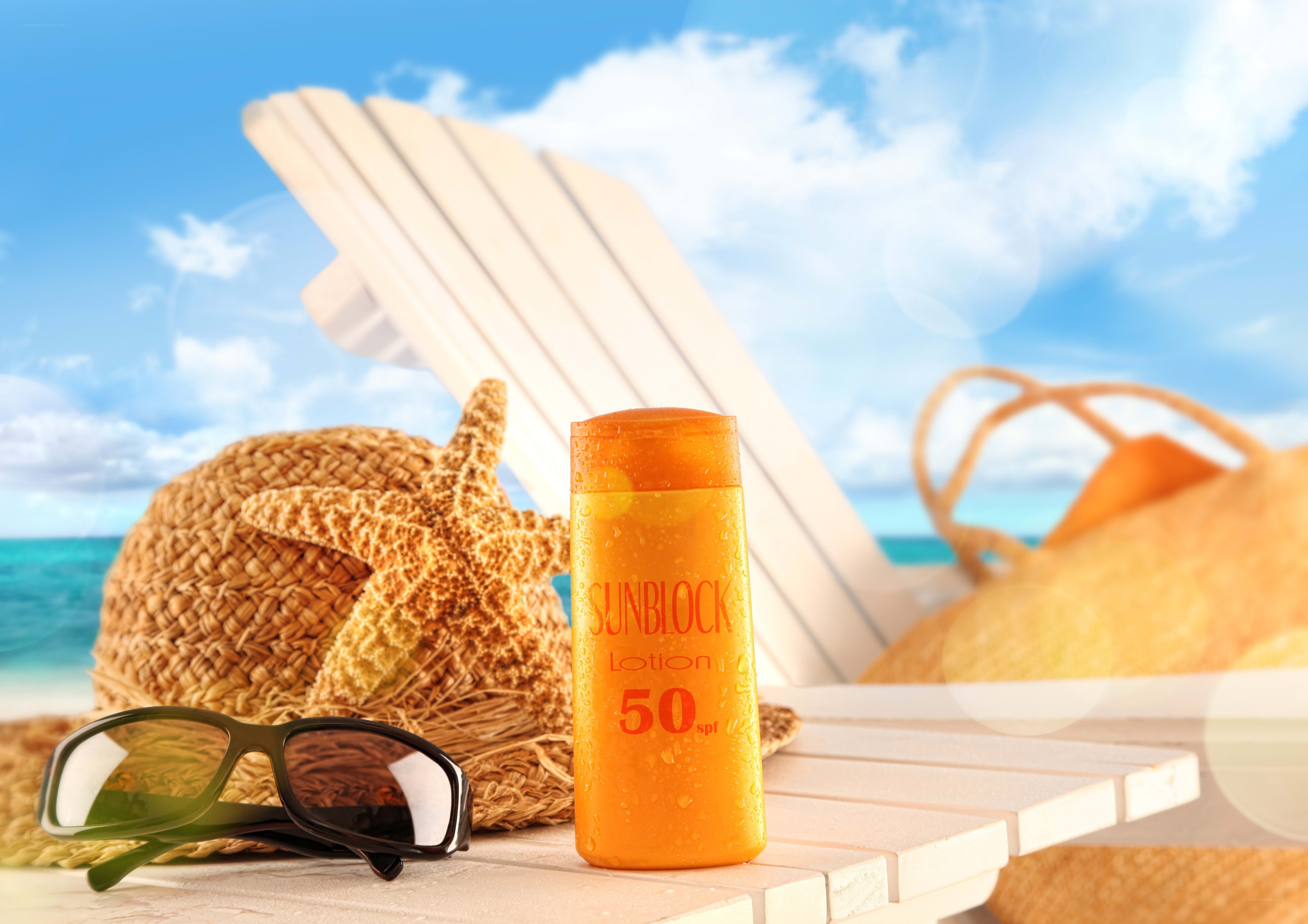 Sunscreen on beach chair