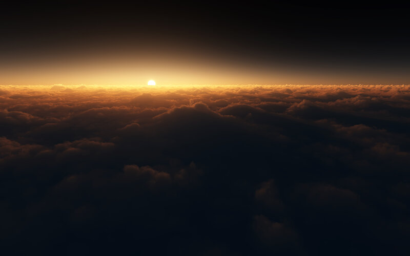 Sunset above the clouds