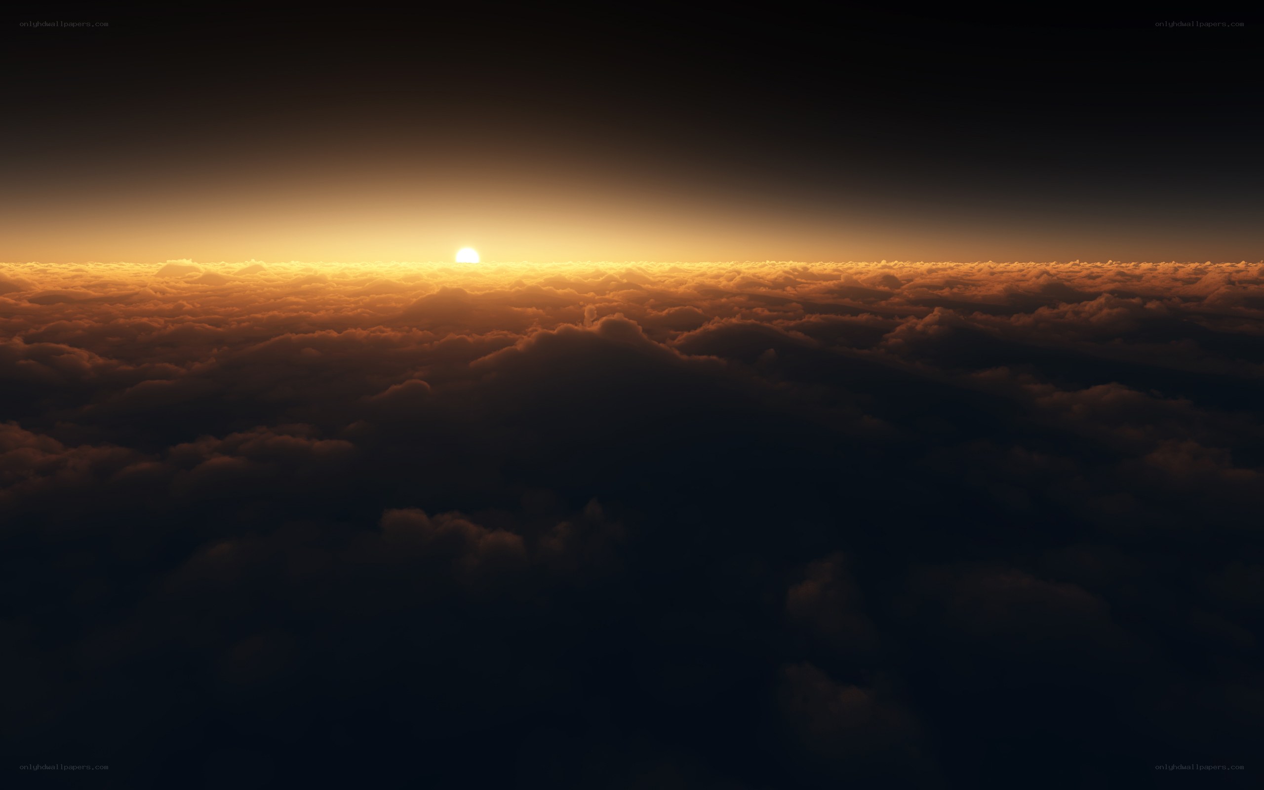 Sunset above the clouds