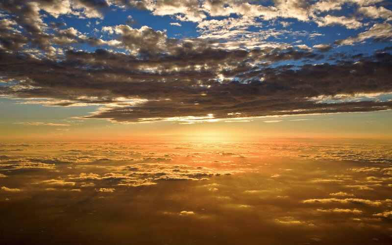 Sunset above the clouds