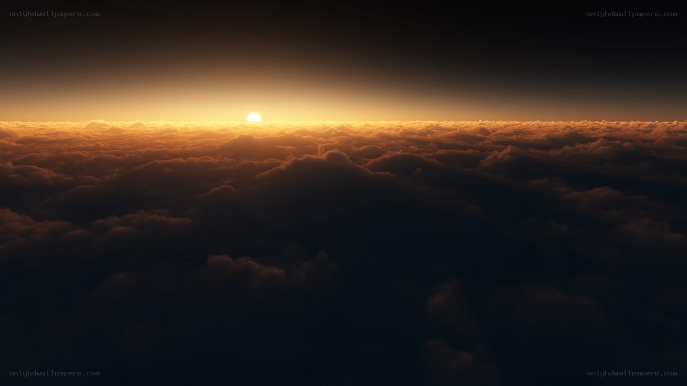 Sunset above the clouds