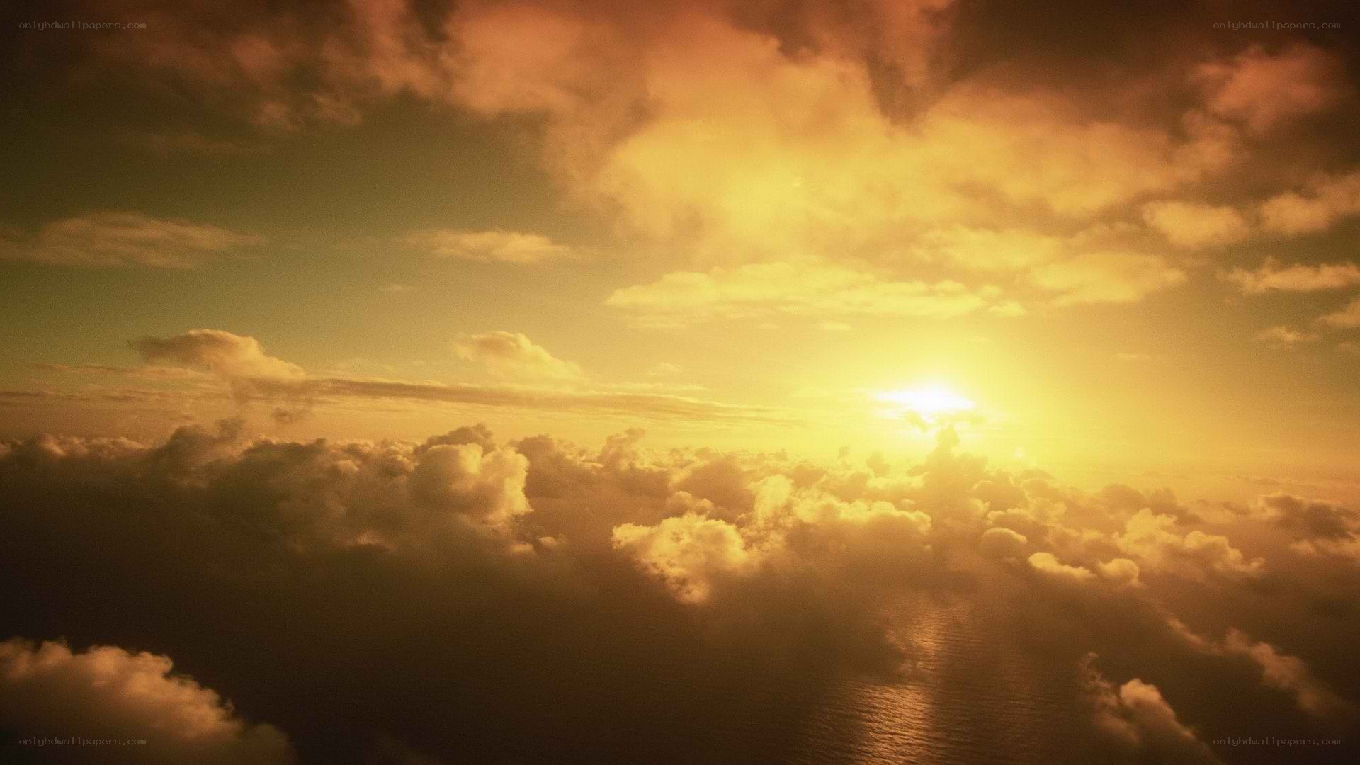 Sunset above the clouds