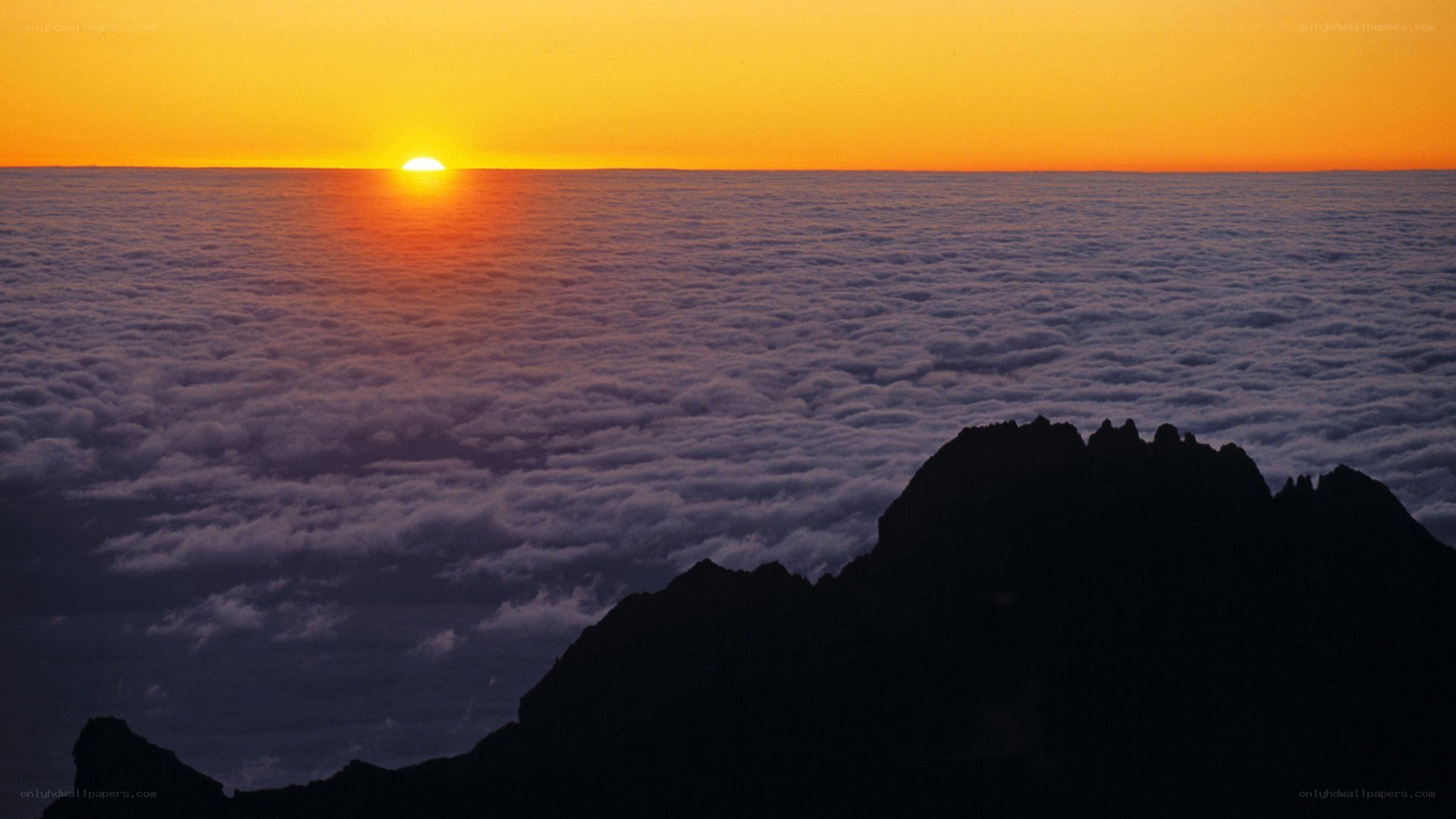 Sunset above the clouds