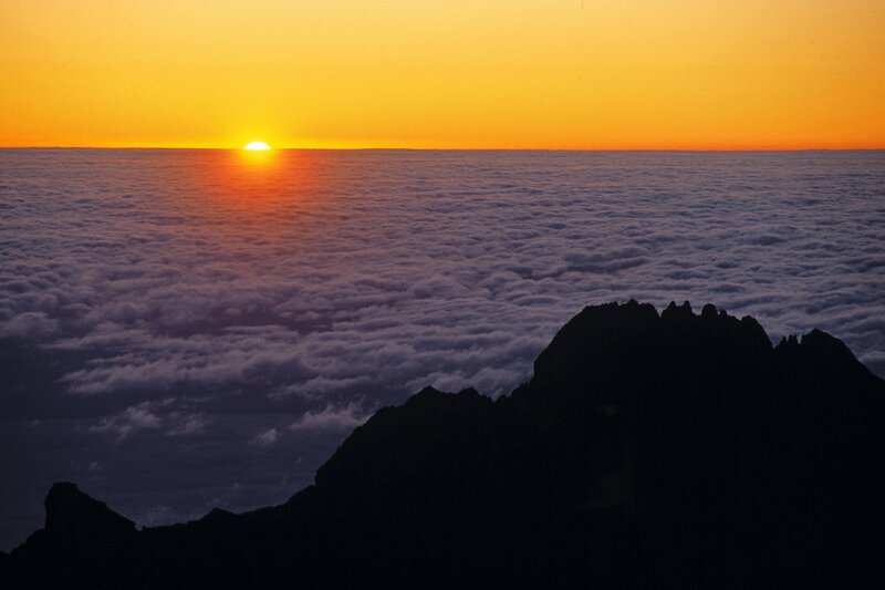 Sunset above the clouds
