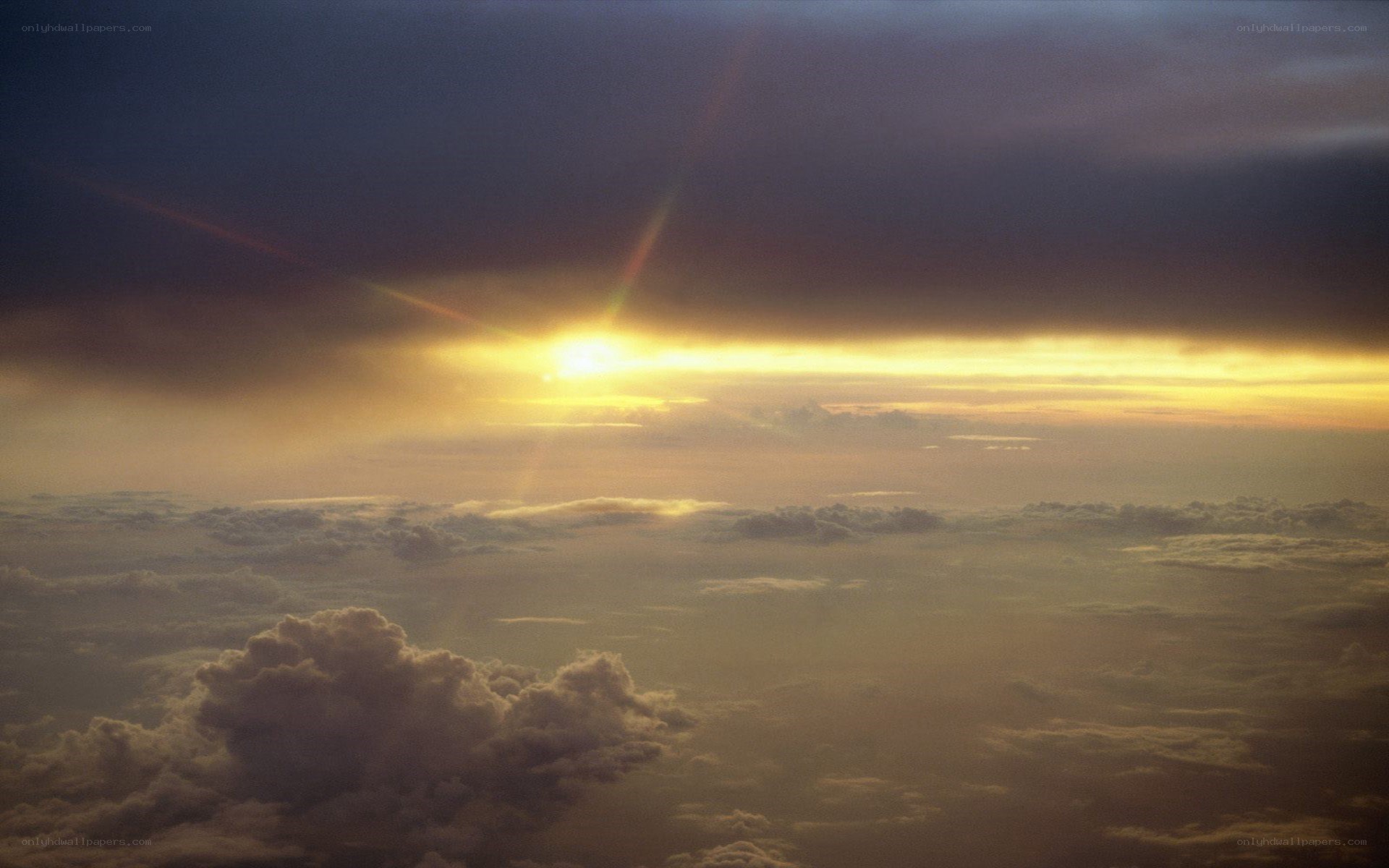 Sunset above the clouds