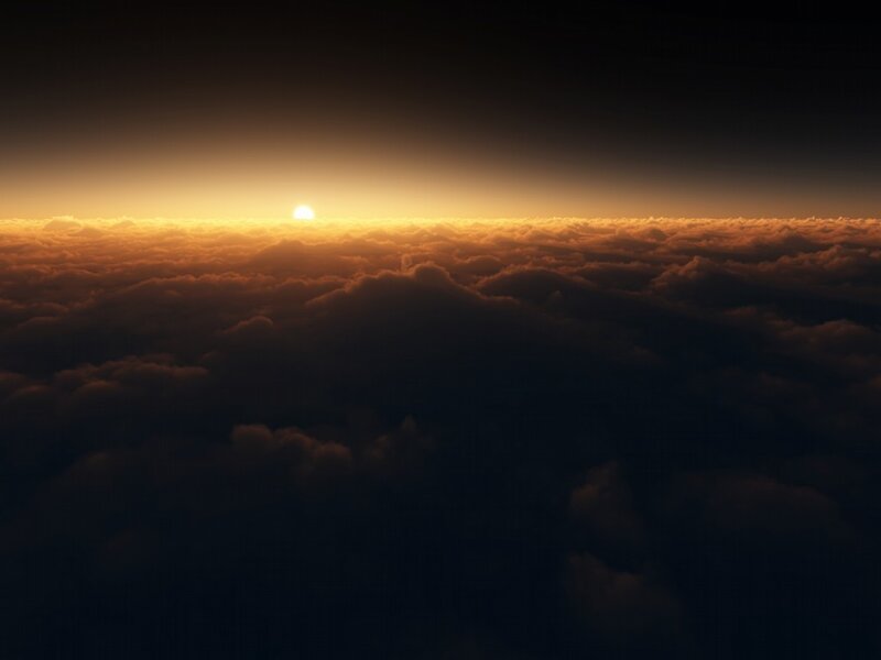 Sunset above the clouds