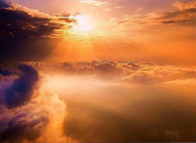 Sunset above the clouds