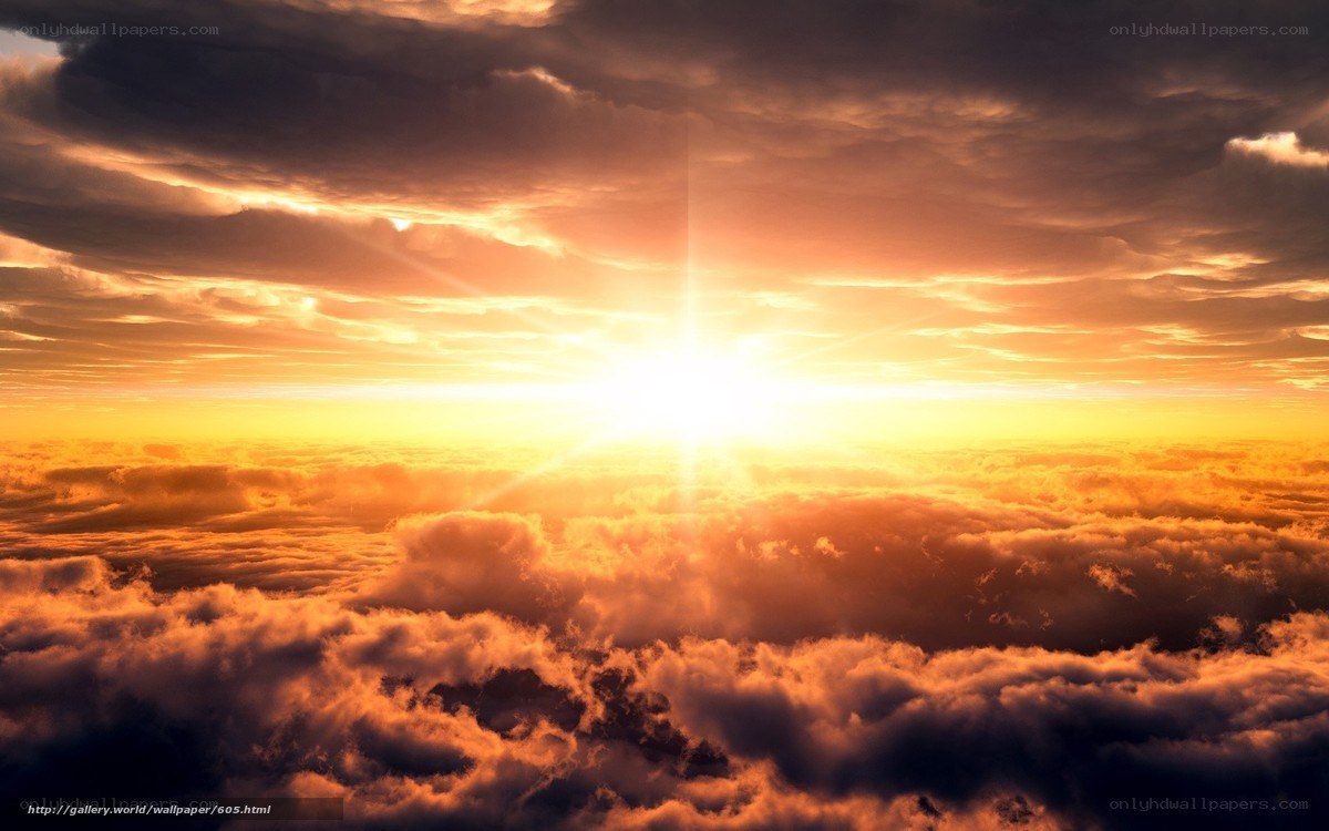 Sunset above the clouds