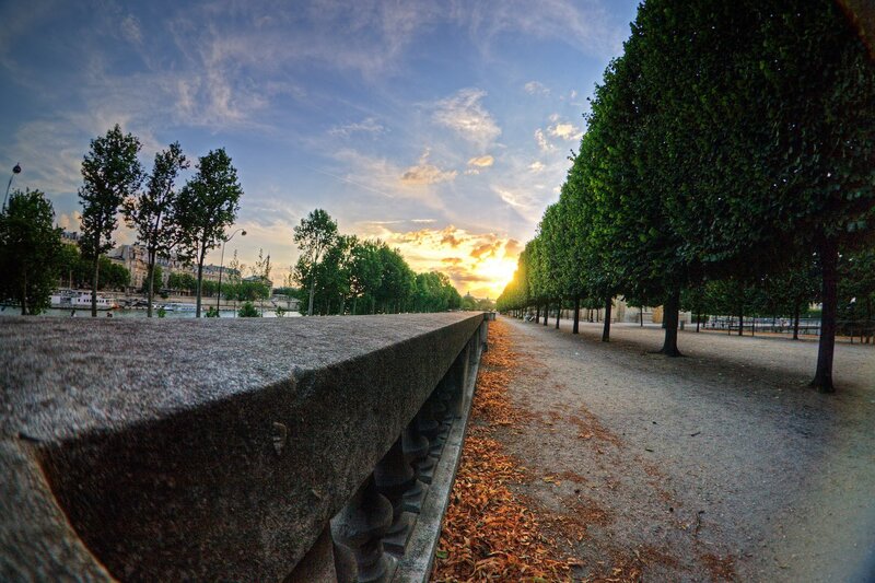 Sunset along the Seine River
