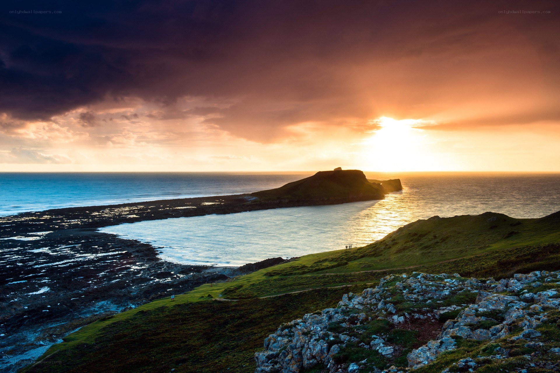 Sunset at a coastal headland