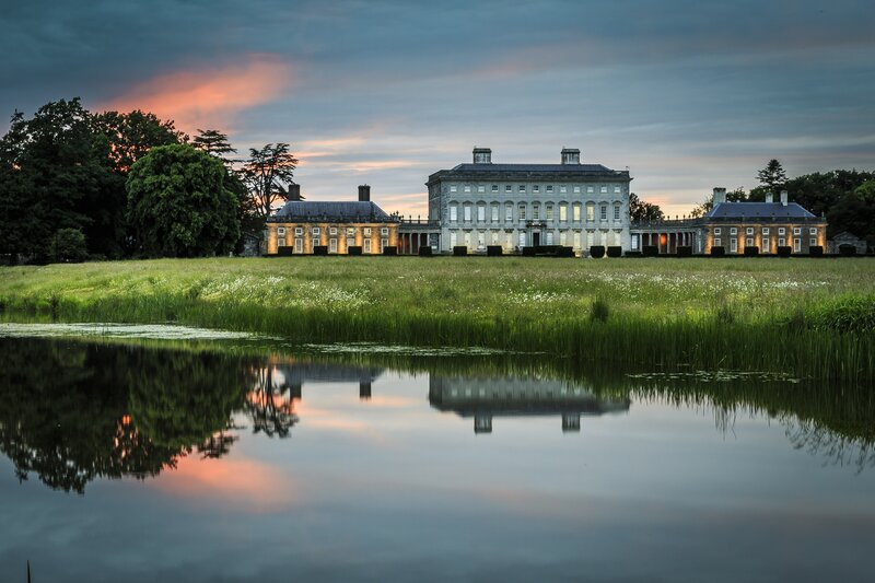 Sunset at a grand estate
