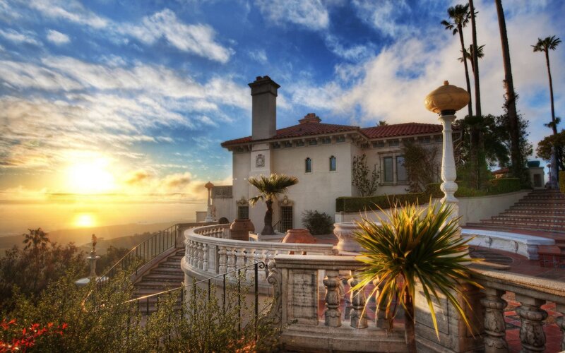 Sunset at a grand estate