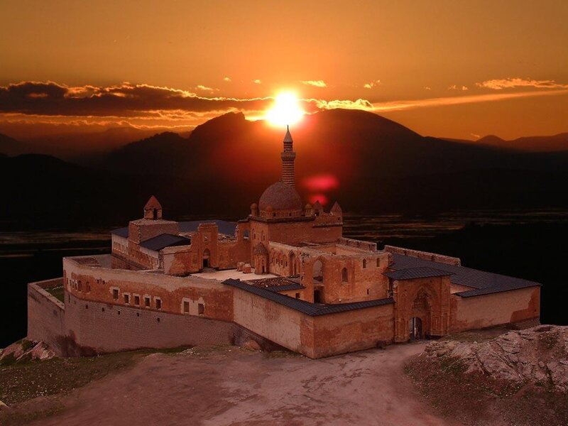 Sunset at a historic fortress