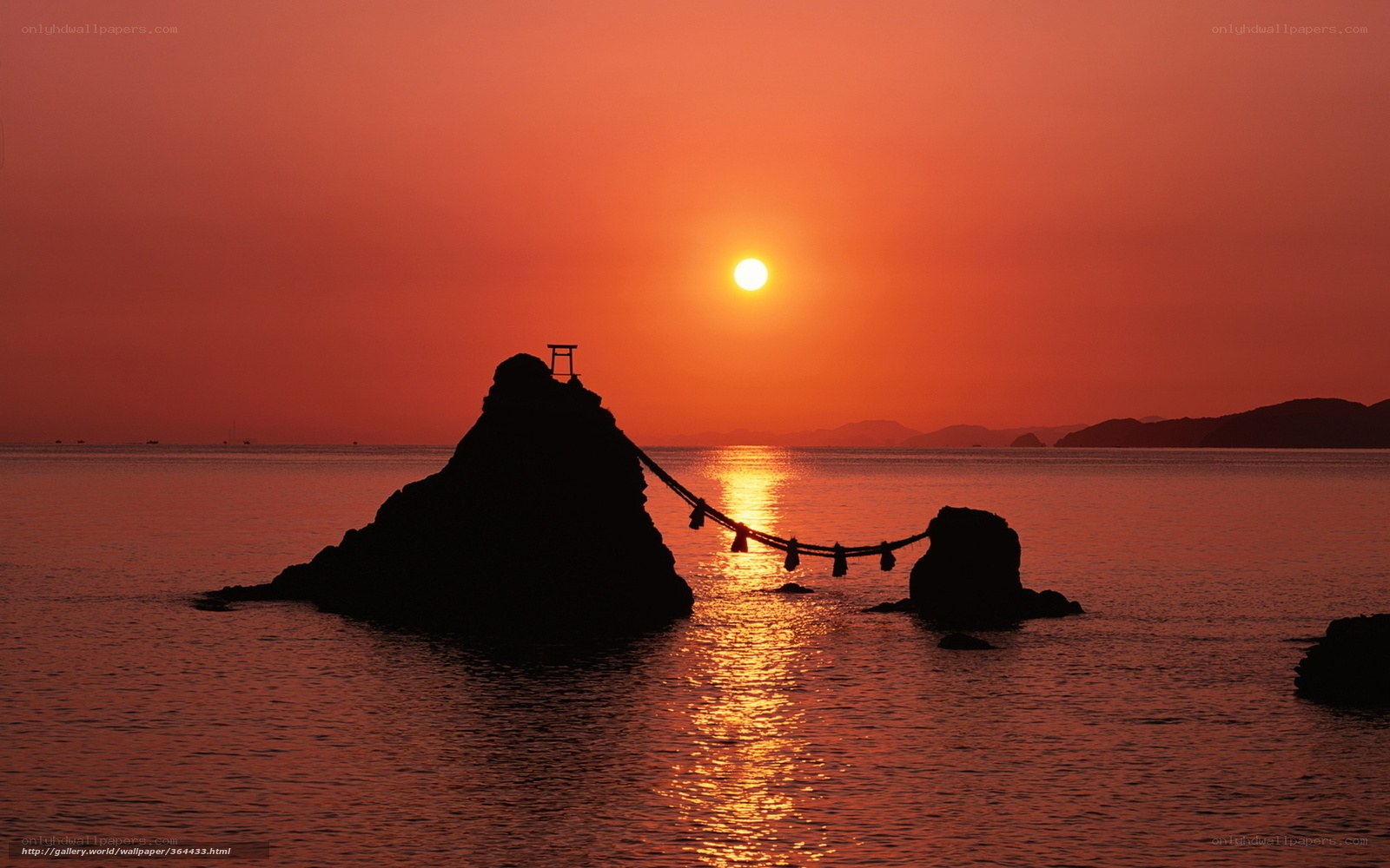 Sunset at a Japanese shrine