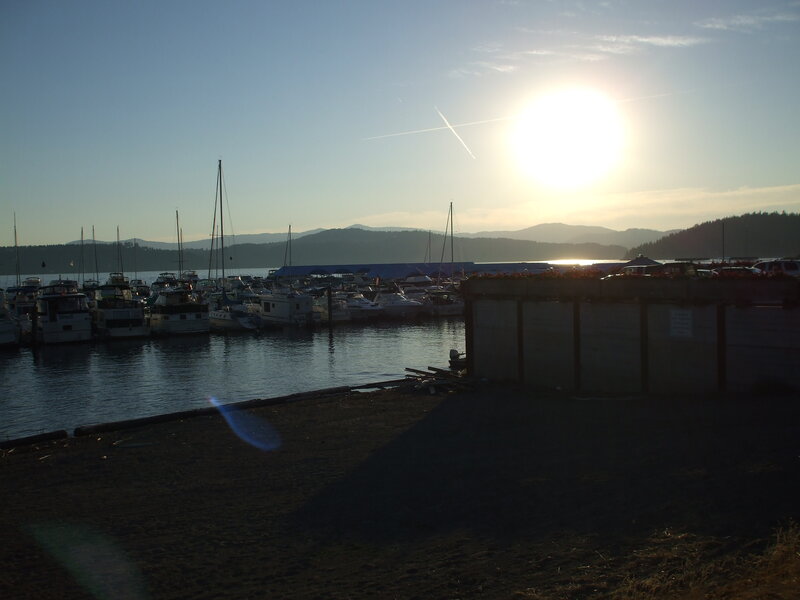 Sunset at a marina