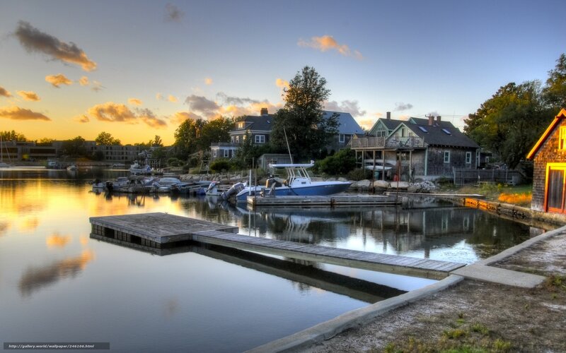 Sunset at a quiet marina