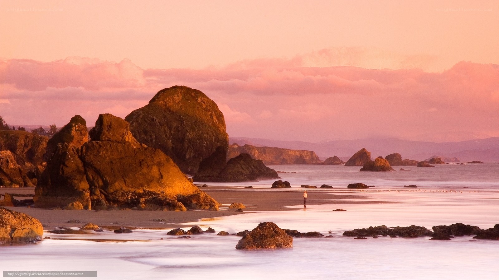 Sunset at a rocky beach