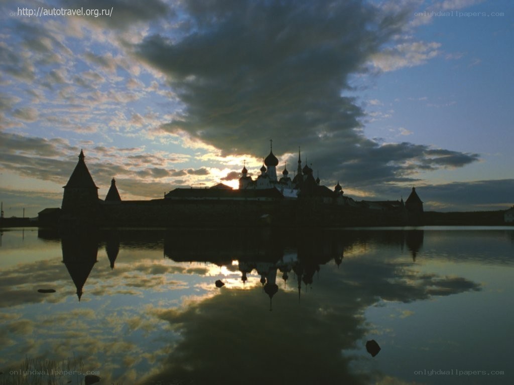 Sunset at a Russian monastery