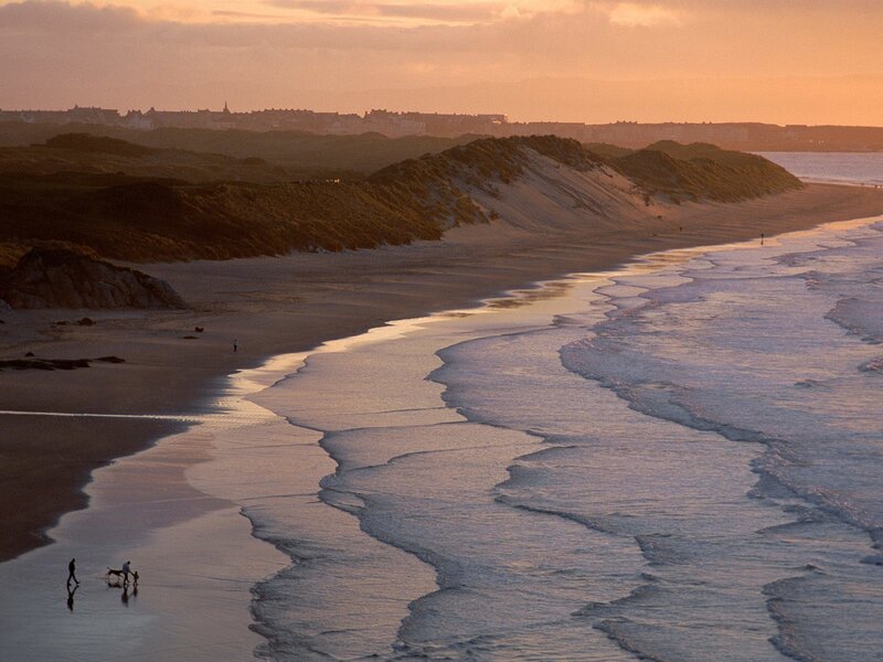 sunset at a sandy beach