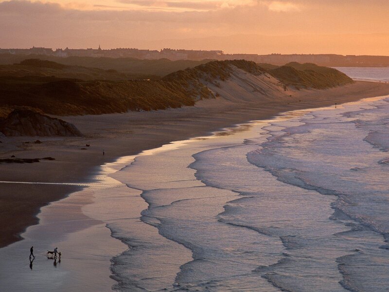 sunset at a sandy beach