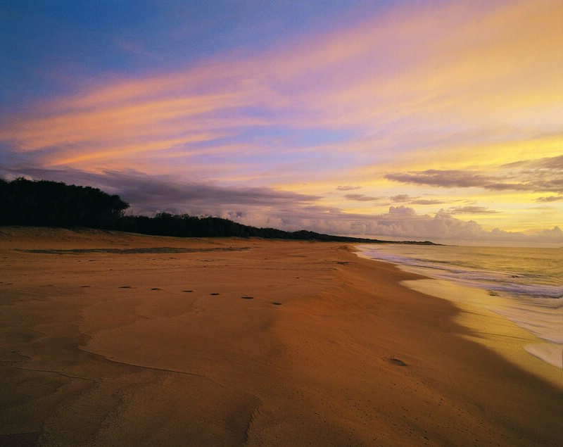 sunset at a sandy beach