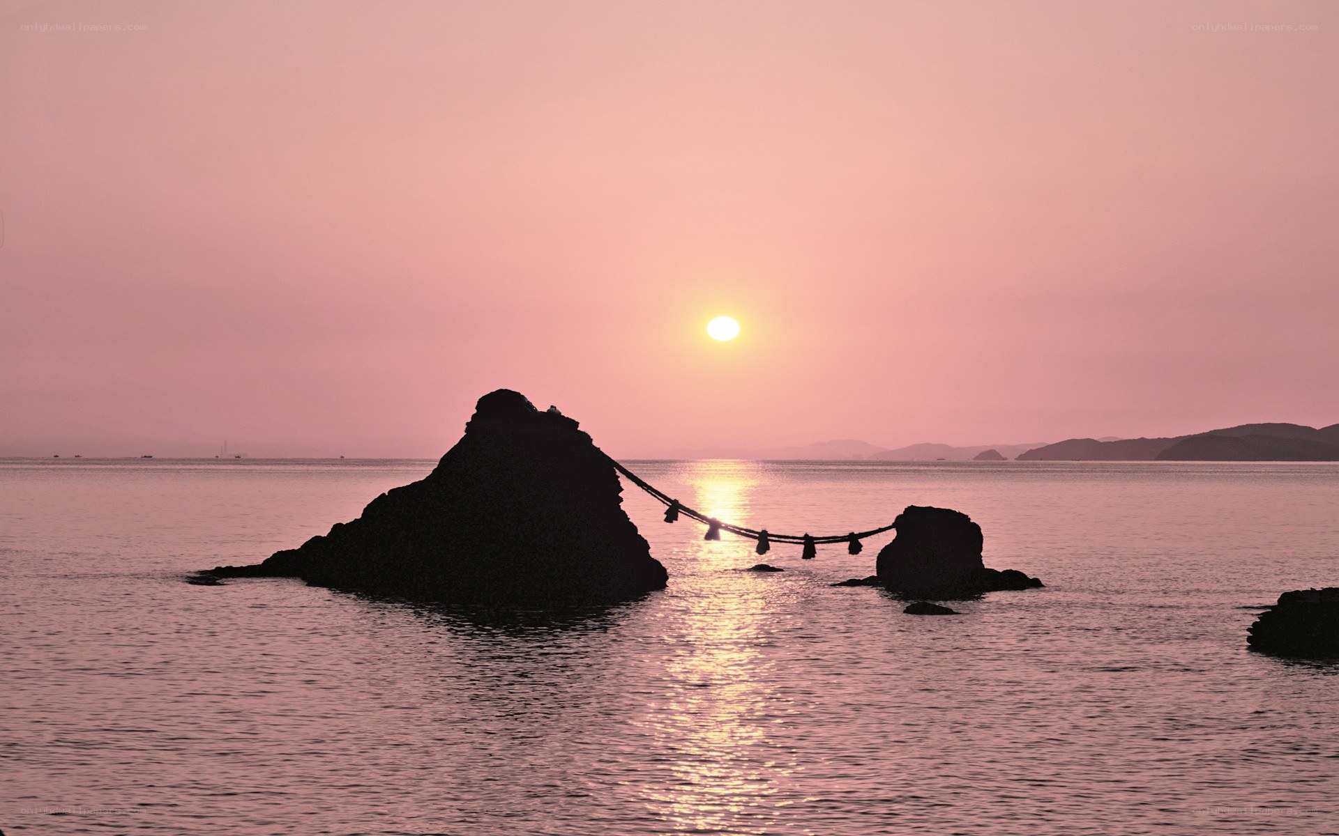 Sunset at a sea shrine