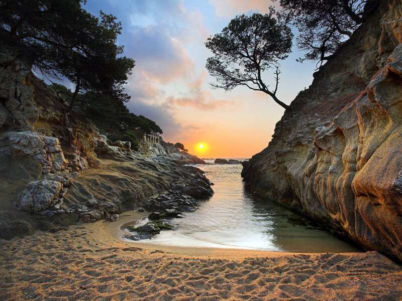 Sunset at a secluded cove