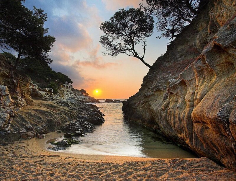 Sunset at a secluded cove